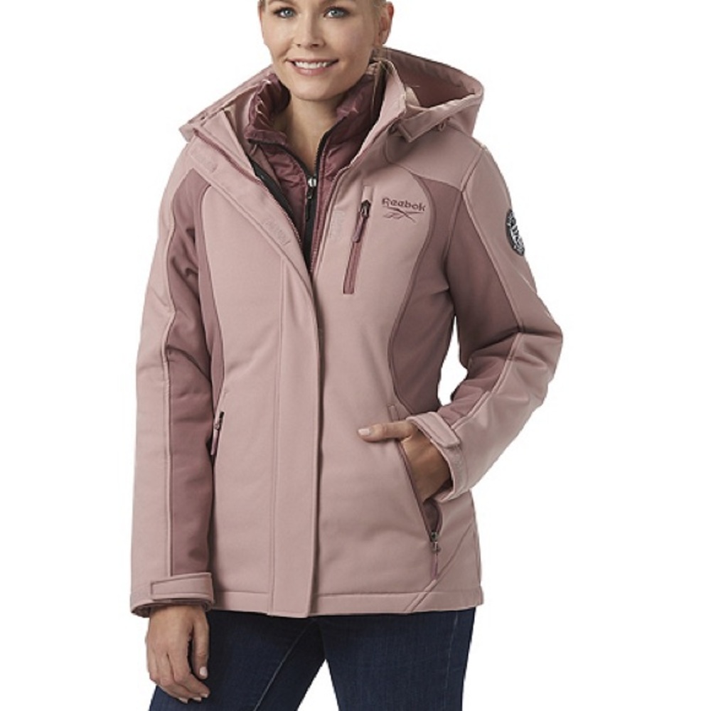 Reebok $110 Hooded Softshell 3-in-1 System Jacket - Medium